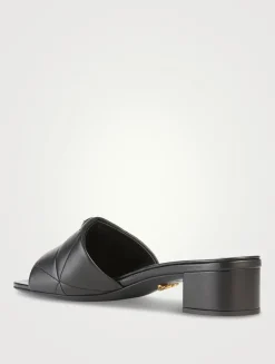 Quilted Leather Mules