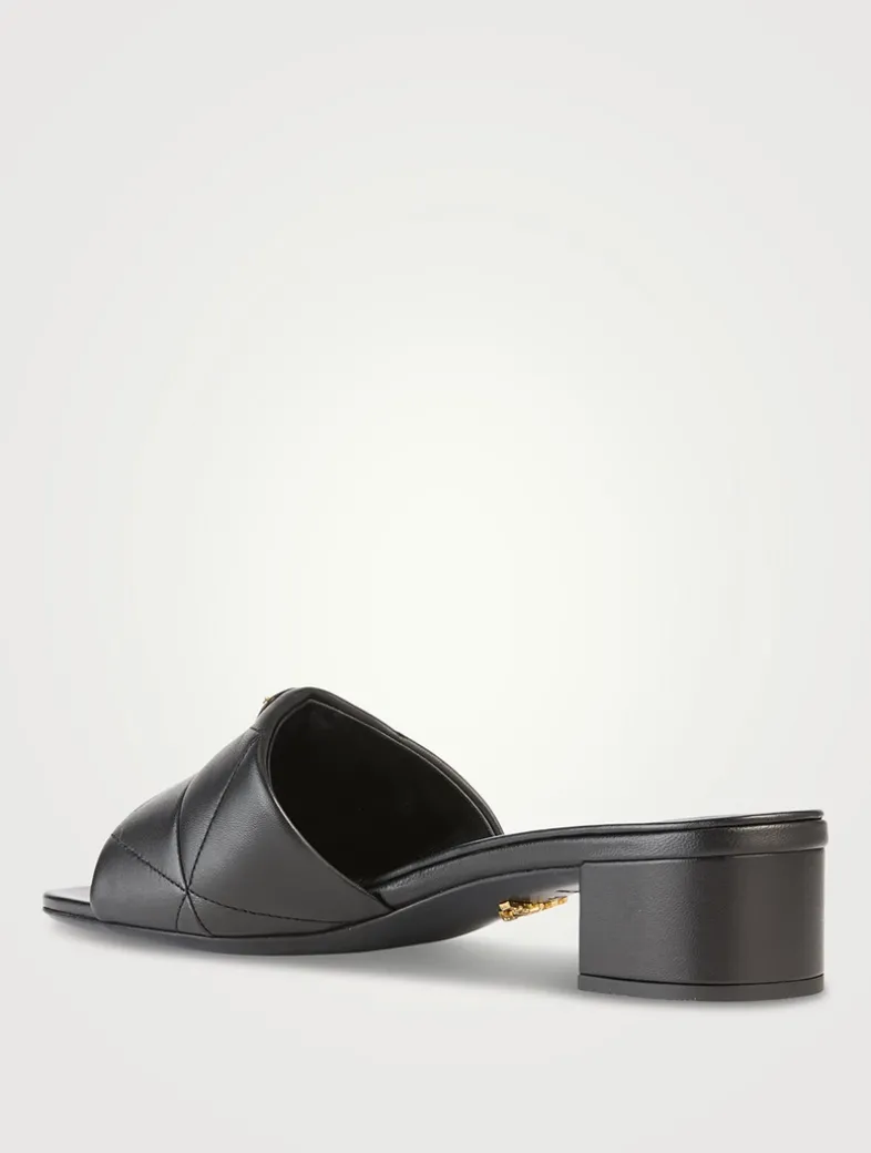 Quilted Leather Mules