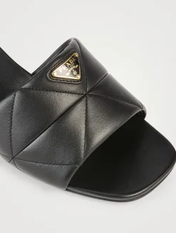 Quilted Leather Mules