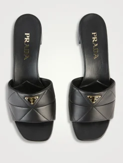 Quilted Leather Mules