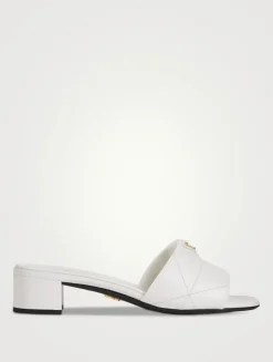 Quilted Leather Mules