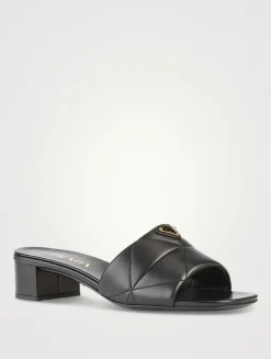 Quilted Leather Mules