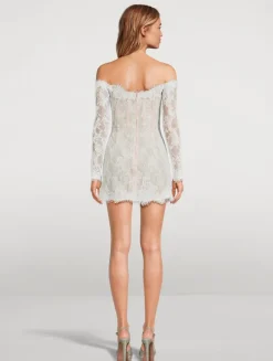 Rachel Off-The-Shoulder Lace Mini Dress