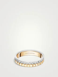 Radiant Edition Quatre Clou de Paris Gold Wedding Band With Diamonds