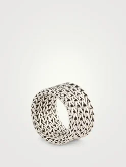 Rata Chain Sterling Silver Wide Band Ring