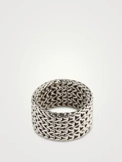 Rata Chain Sterling Silver Wide Band Ring