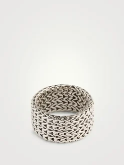 Rata Chain Sterling Silver Wide Band Ring