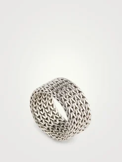Rata Chain Sterling Silver Wide Band Ring