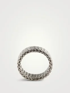 Rata Chain Sterling Silver Wide Band Ring