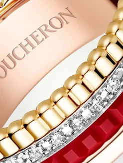 Red Edition Quatre 18K Gold Ring With Ceramic And Diamonds