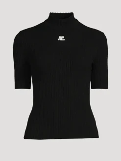 Reedition Short-Sleeve Mockneck Sweater