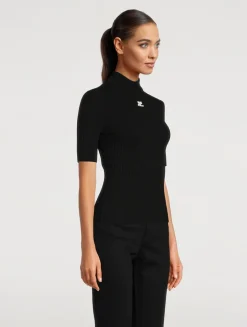 Reedition Short-Sleeve Mockneck Sweater