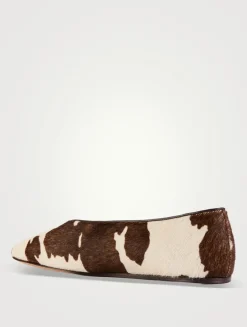 Regency Calf Hair Slippers In Cow Print