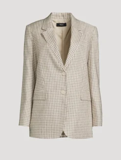 Relaxed Blazer In Check Print