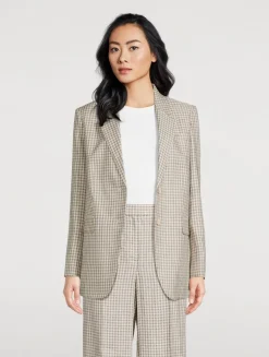 Relaxed Blazer In Check Print