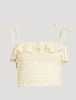 Renada Smocked Cami In Gingham Print