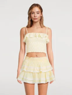 Renada Smocked Cami In Gingham Print