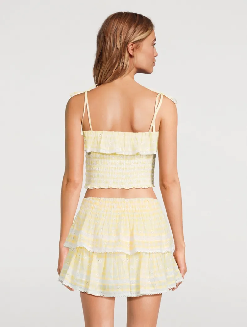 Renada Smocked Cami In Gingham Print