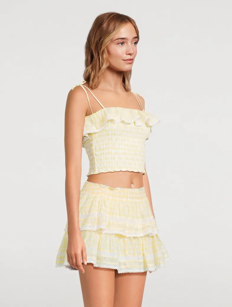 Renada Smocked Cami In Gingham Print