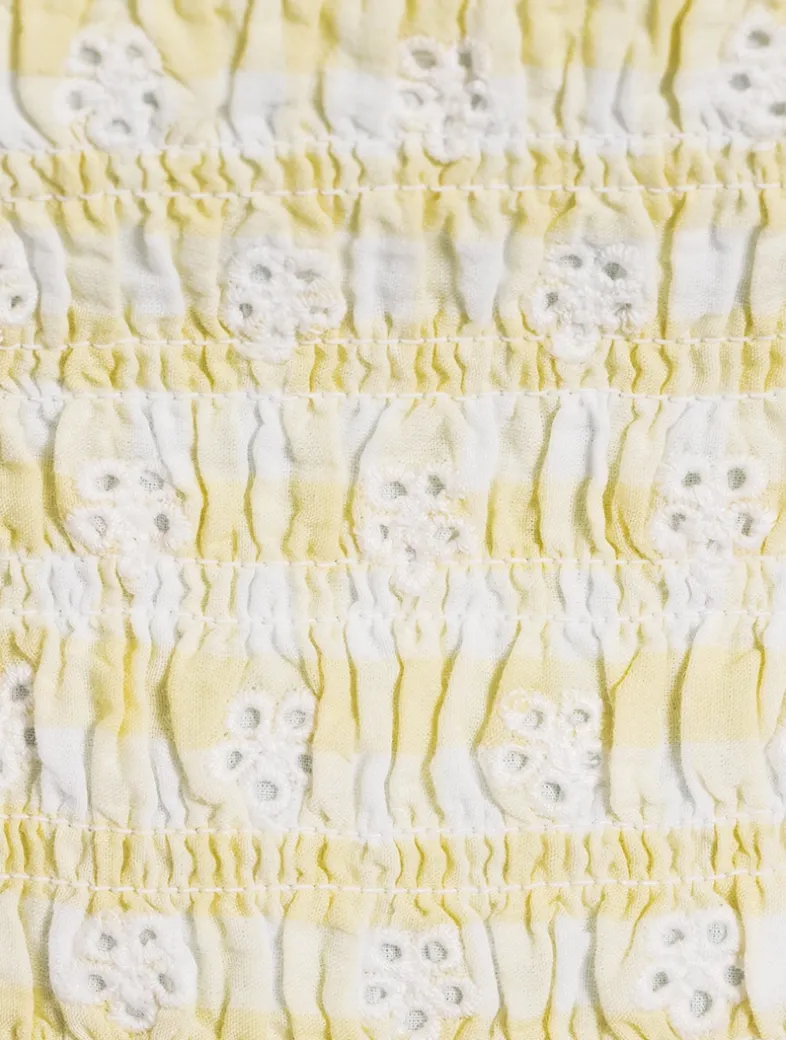 Renada Smocked Cami In Gingham Print