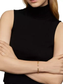 Renaissance® Oval Cablespira Bracelet In 18k Yellow Gold With Diamonds, 4.5mm