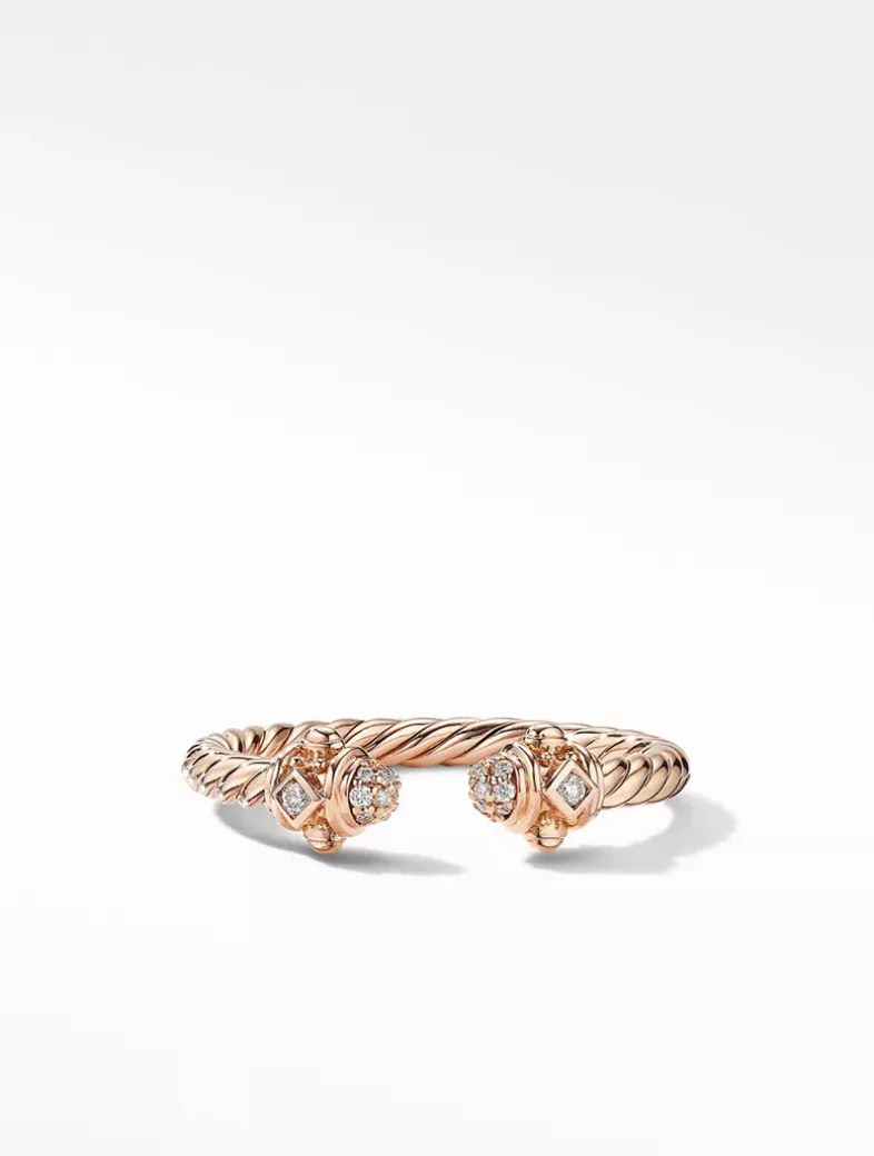Renaissance Ring In 18k Rose Gold With Pavé Diamonds