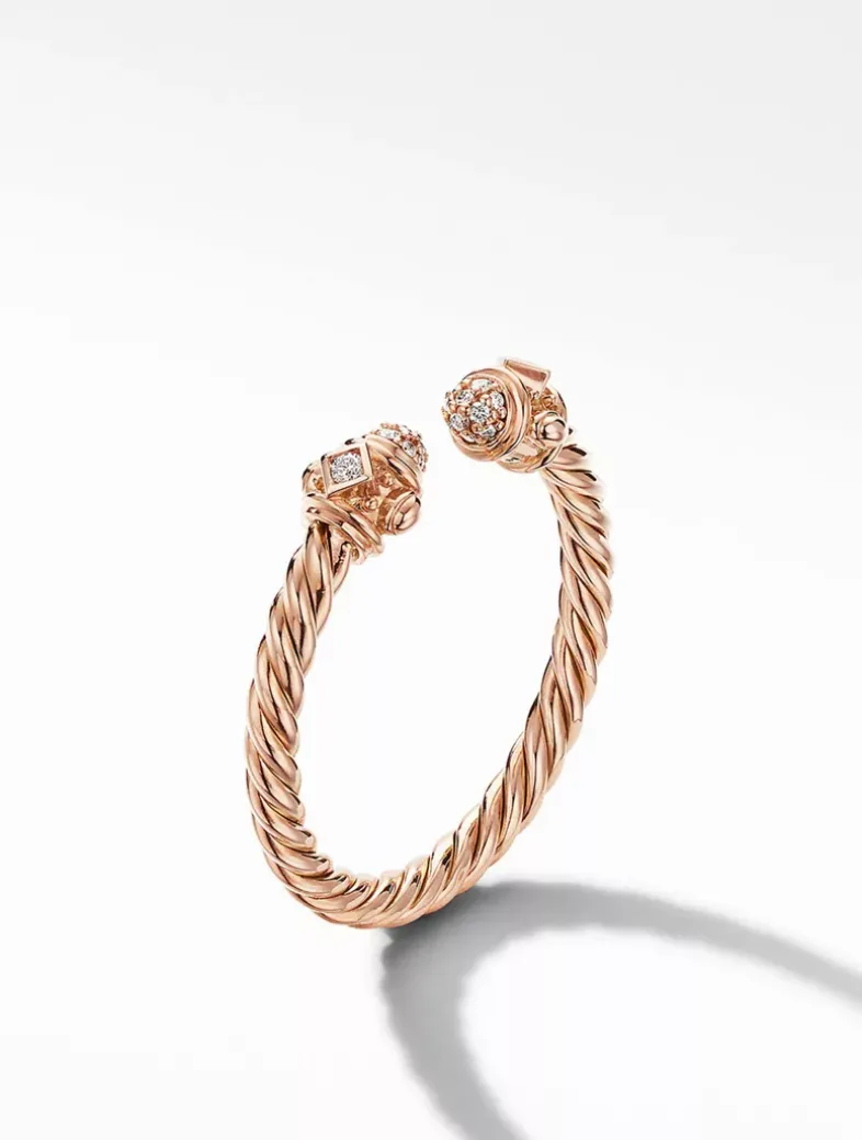 Renaissance Ring In 18k Rose Gold With Pavé Diamonds