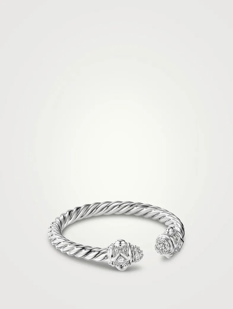 Renaissance Ring In 18k White Gold With Pavé Diamonds