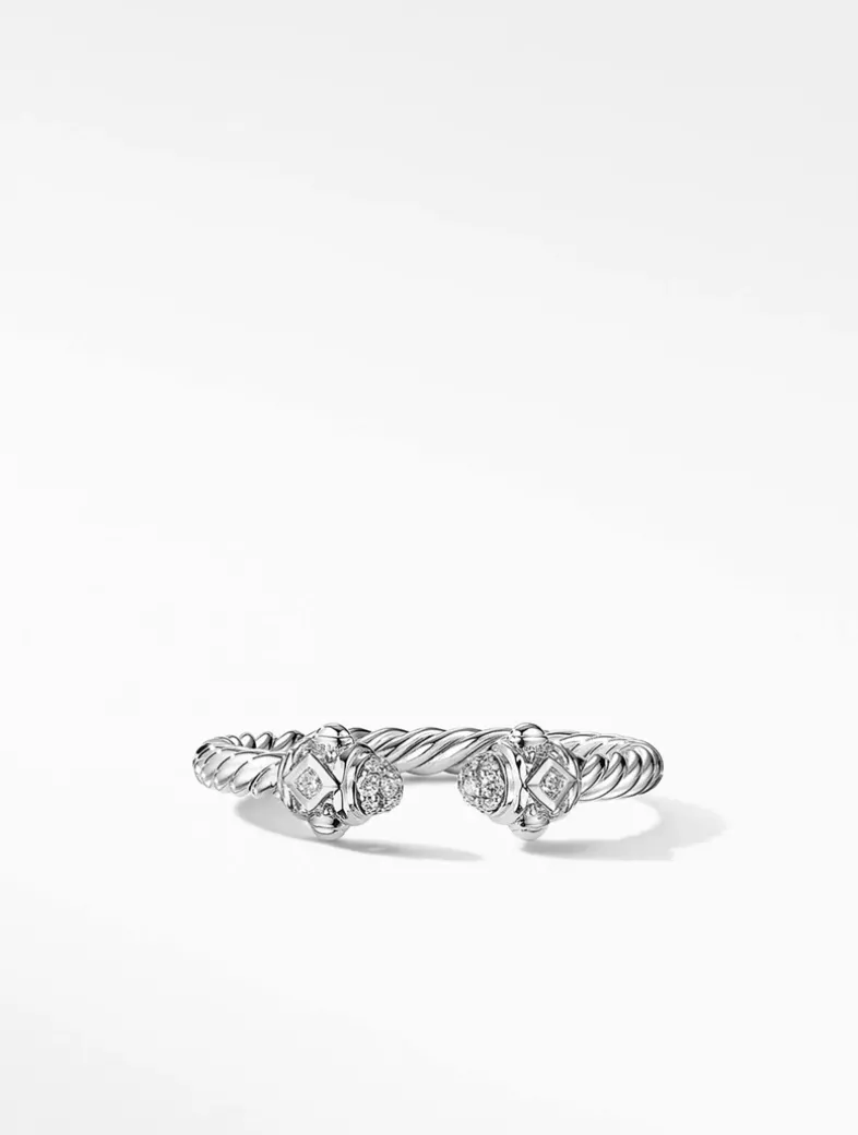 Renaissance Ring In 18k White Gold With Pavé Diamonds