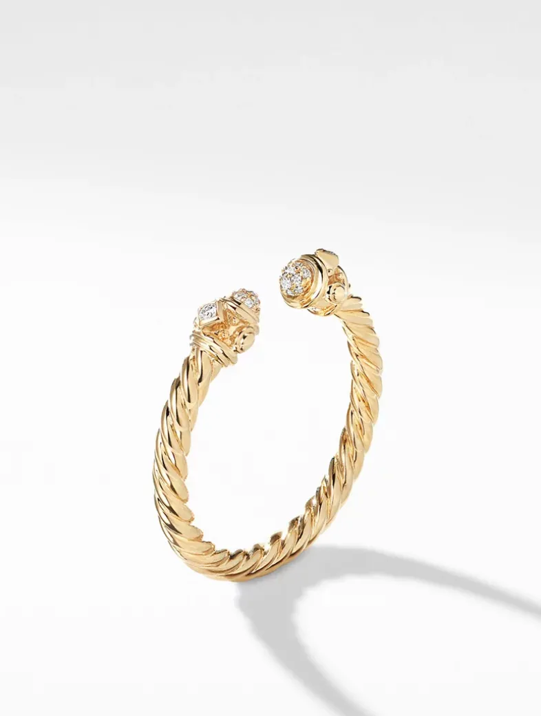 Renaissance Ring In 18k Yellow Gold With Pavé Diamonds