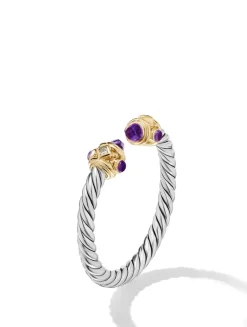 Renaissance Ring In Sterling Silver With Rhodolite, 14k Yellow Gold And Diamonds