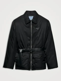 Re-nylon Down Jacket With Belt