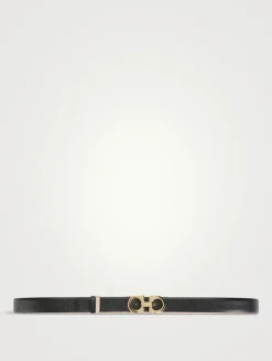 Reversible And Adjustable Gancini Leather Belt