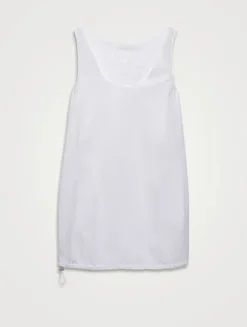 Reversible Cotton Jersey And Re-nylon Mini-dress