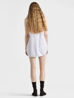 Reversible Cotton Jersey And Re-nylon Mini-dress