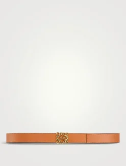 Reversible Embossed Anagram Leather Belt