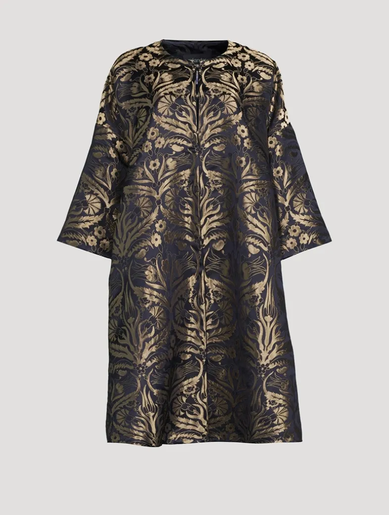 Reversible Metallic Jacquard Coat