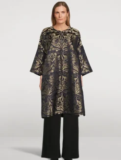 Reversible Metallic Jacquard Coat