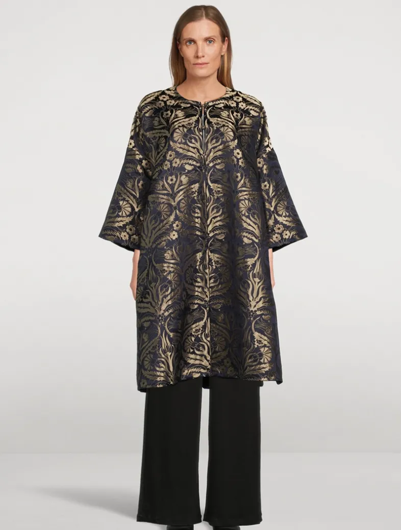Reversible Metallic Jacquard Coat