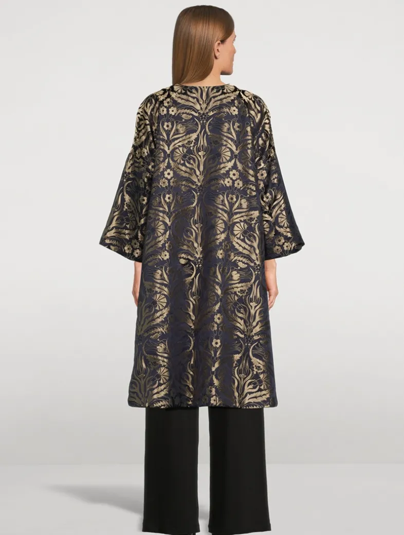 Reversible Metallic Jacquard Coat