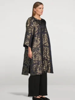 Reversible Metallic Jacquard Coat