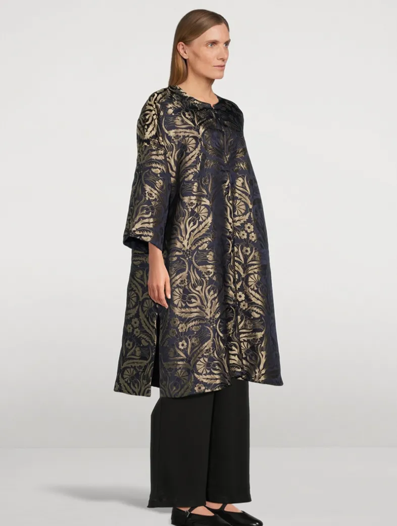 Reversible Metallic Jacquard Coat