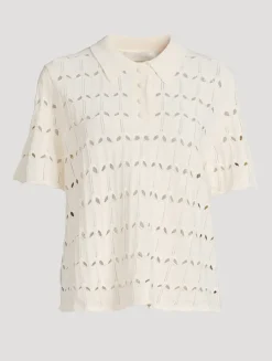 Rhiannon Pointelle Polo Shirt
