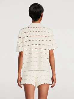 Rhiannon Pointelle Polo Shirt