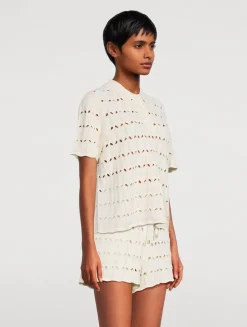 Rhiannon Pointelle Polo Shirt