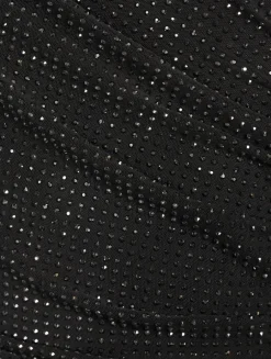 Rhinestone Mesh Cut-Out Maxi Dress