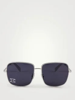 Rhinestone Triomphe Square Sunglasses