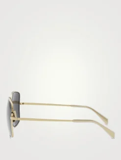 Rhinestone Triomphe Square Sunglasses