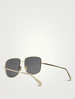 Rhinestone Triomphe Square Sunglasses