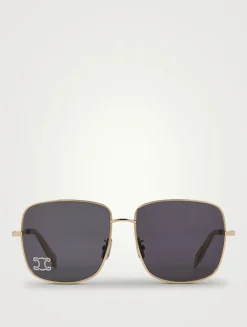Rhinestone Triomphe Square Sunglasses